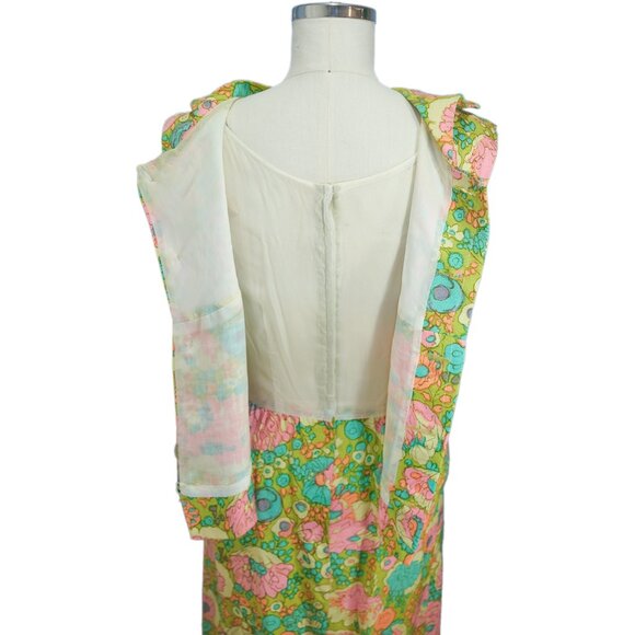 Vintage 1960's Floral Print Two Piece Dress - Designer Unknown - Picture 5 of 13